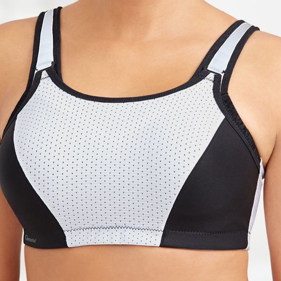 Glamorise SPORT Bra 42C BOUNCE-CONTROL Wicks-U-Dry! PADDED-STRAPS White NEW - Picture 6 of 15